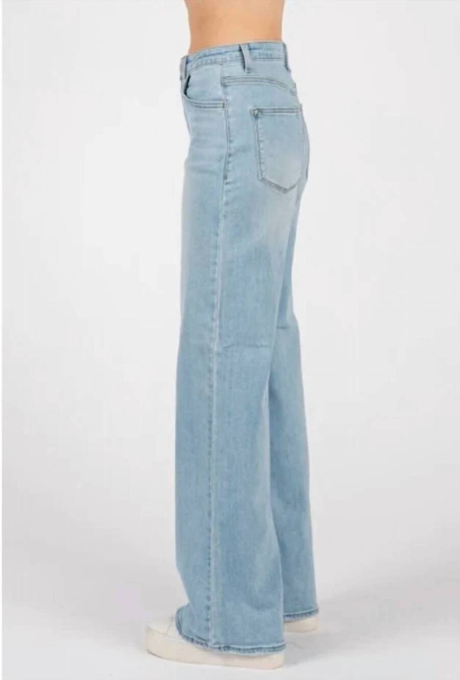 NEW LETTER TO JULIET rigid slouchy wide-leg jean in light denim - Picture 2 of 3
